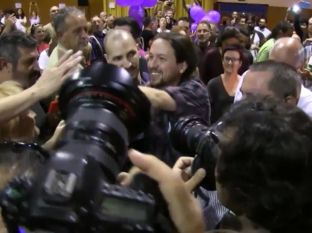 Pablo Iglesias, secretari general de Podemos, al pavelló de Can Rosés