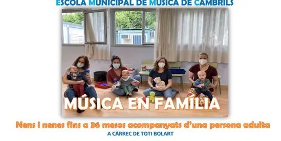 L’Escola de Música de Cambrils ofereix nous tallers familiars per a nadons de 3 mesos a 3 anys