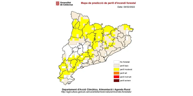 El risc d'incendi baixa a nivell moderat a l'Alt Pirineu