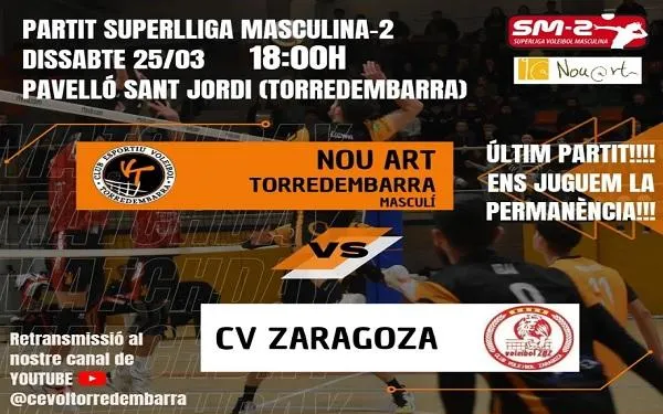 “Partit a vida o mort” per la supervivència a la Superlliga 2 entre el CEVOL Torredembarra i el CV Zaragoza