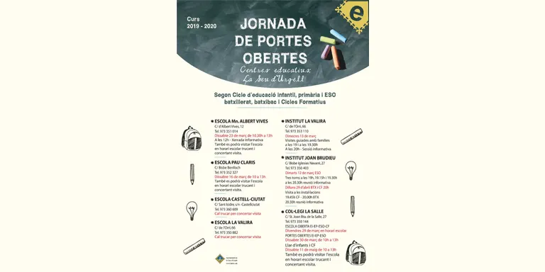 Els centres educatius de la Seu d’Urgell ja tenen programades les seves jornades de portes obertes