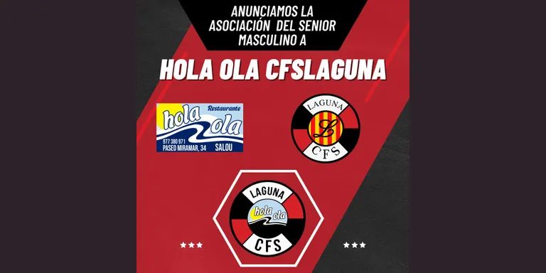 El restaurant Hola Ola de Salou serà el patrocinador del Sènior masculí del CFS Laguna