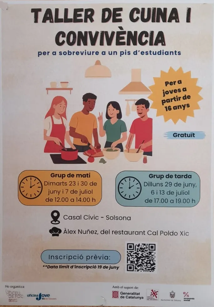 Últimes hores per apuntar-se a un taller de cuina i convivència per a sobreviure a un pis d’estudiants