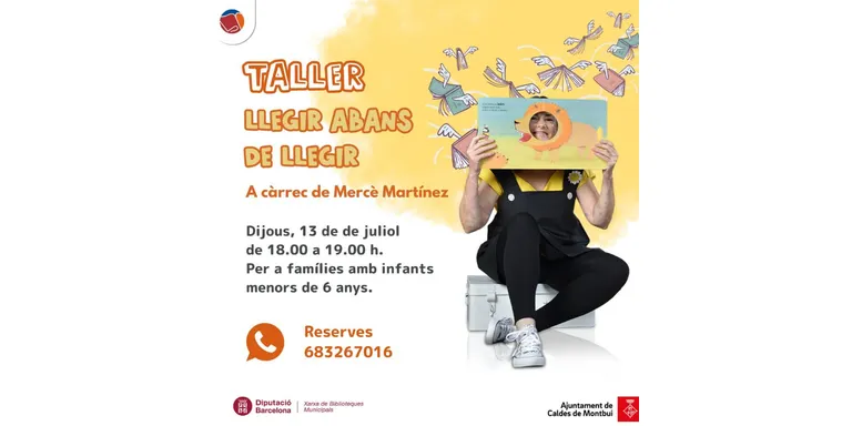 Taller familiar «Llegir abans de llegir» a la biblioteca