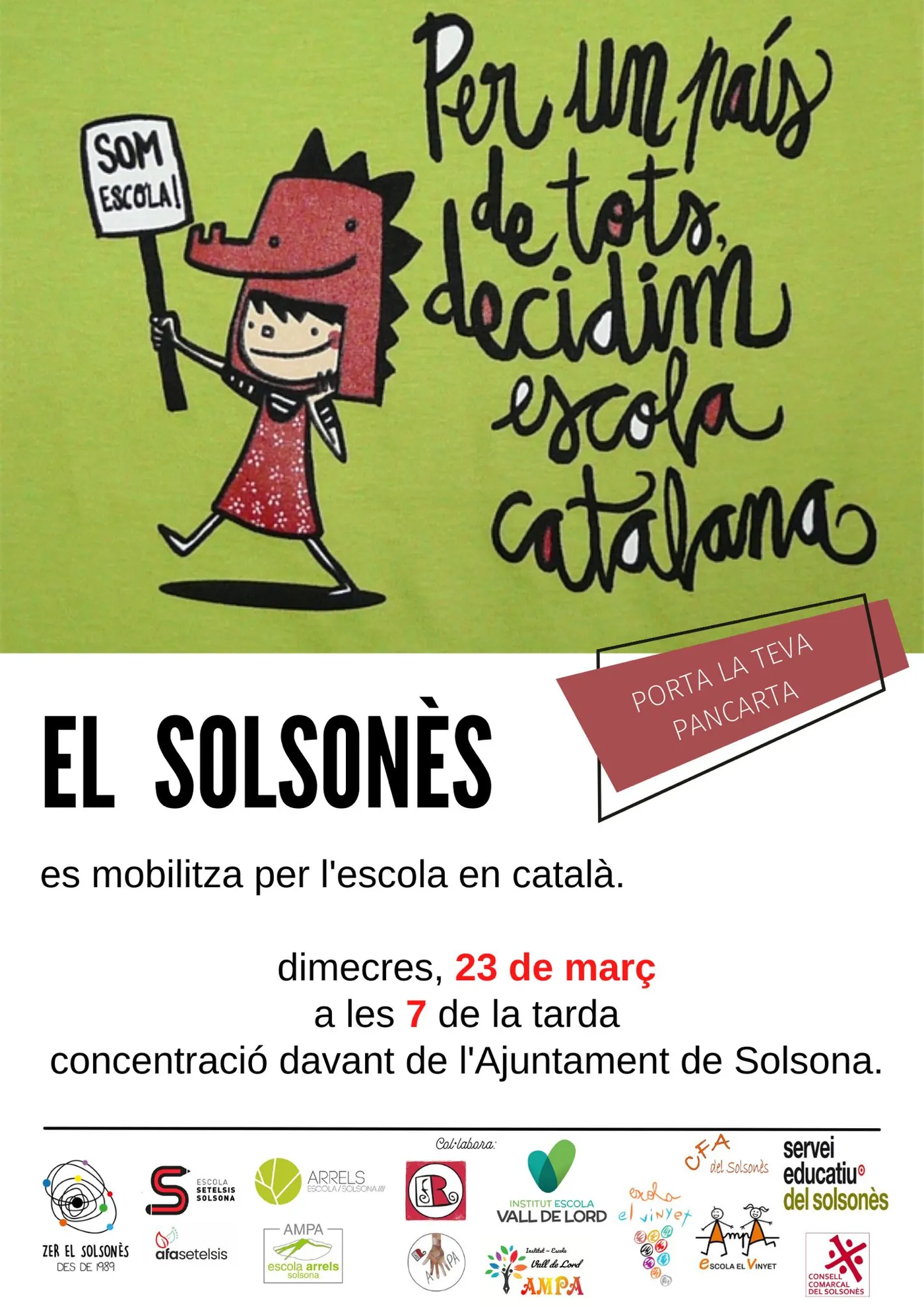 El Solsonès es mobilitza avui per l'escola en català