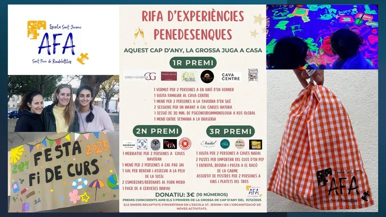 L’AFA de l’escola Sant Jeroni rifa Experiències Penedesenques!