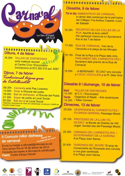Disset colles participaran aquest dissabte a la rua de Carnaval de la Seu