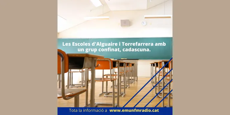 Les Escoles d'Alguaire i de Torrefarrera amb un grup confinat.