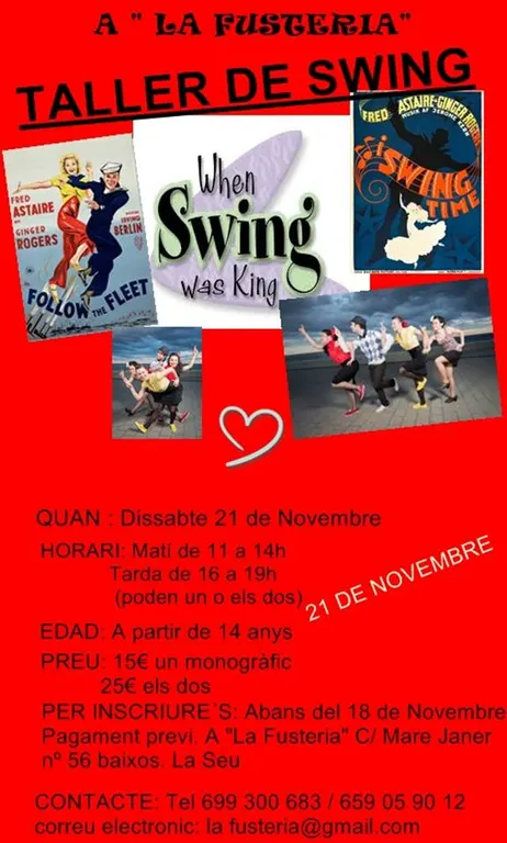 La Fusteria organitza un taller de swing