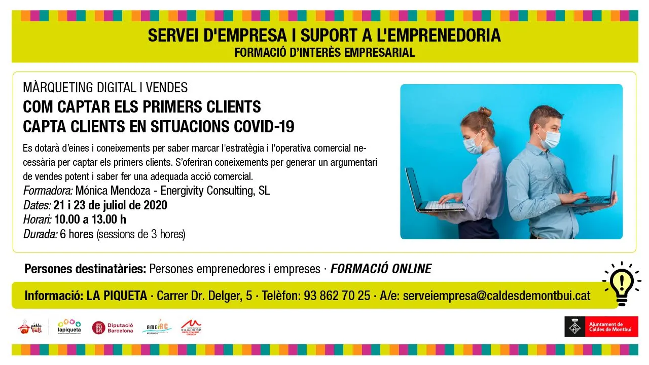 El Servei d'Empresa ofereix una formació per captar clients en situació de postconfinament