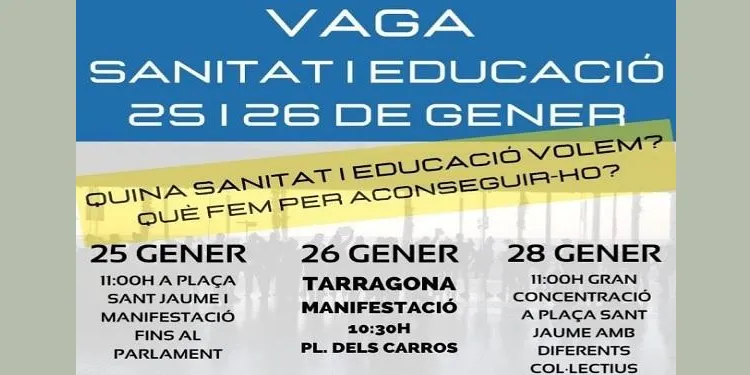 Estudiants i sanitaris d’Altafulla participen en la vaga d’educació i sanitat