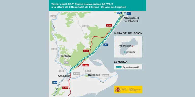 Pas endavant del Ministeri de Transports per l'ampliació del tercer carril de l'AP-7 a Tarragona