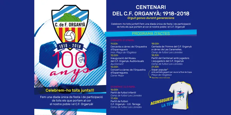 El Club de Futbol Organyà celebra el Centenari