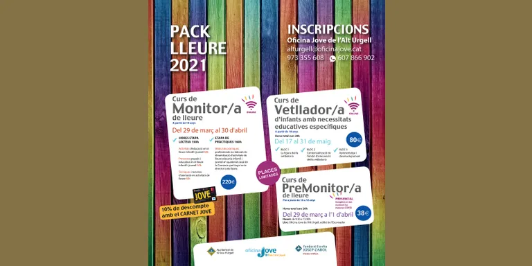 L’Oficina Jove de l’Alt Urgell obre les inscripcions per a diversos cursos relacionats amb el món del lleure