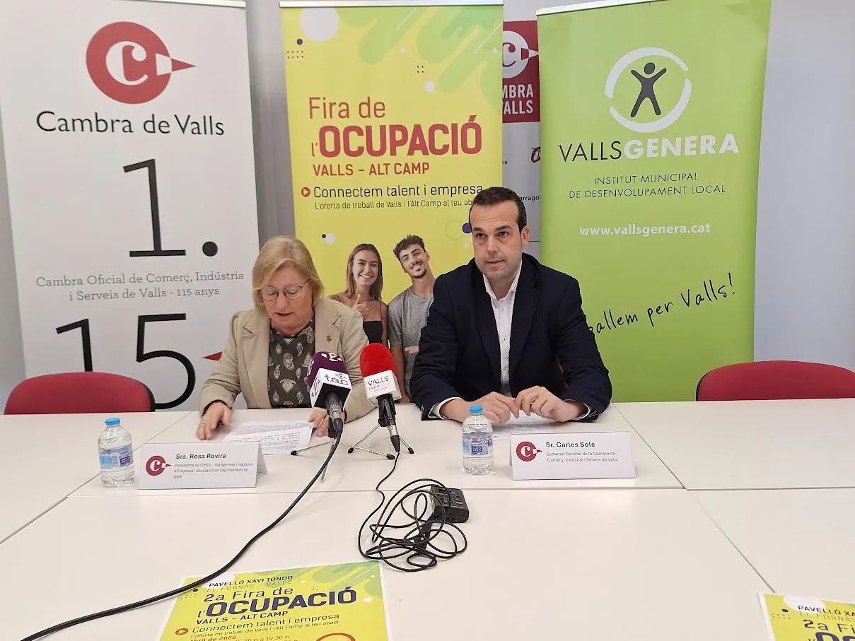 La Cambra de Comerç i Vallsgenera impulsen la 2a Fira de l’Ocupació de Valls i l’Alt Camp