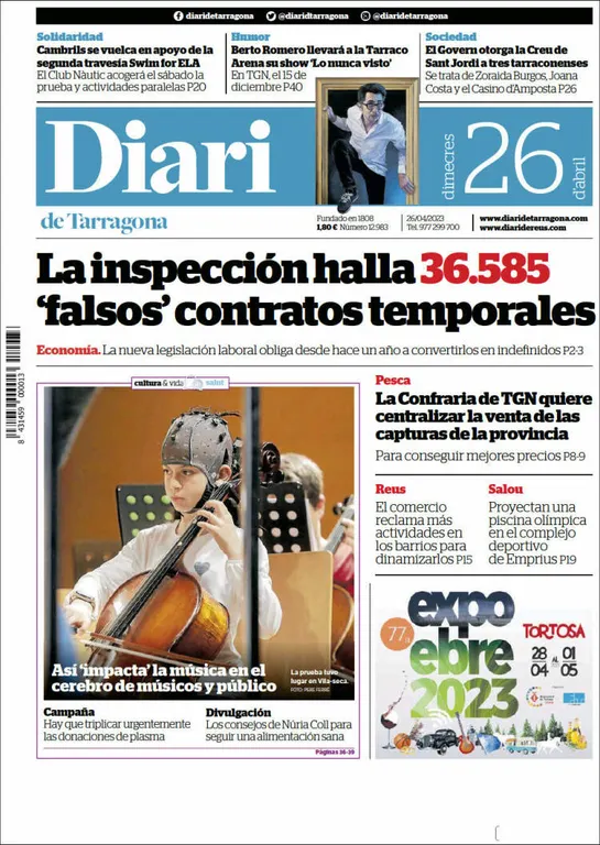 Consulta les portades dels diaris d'aquest 26 d'abril