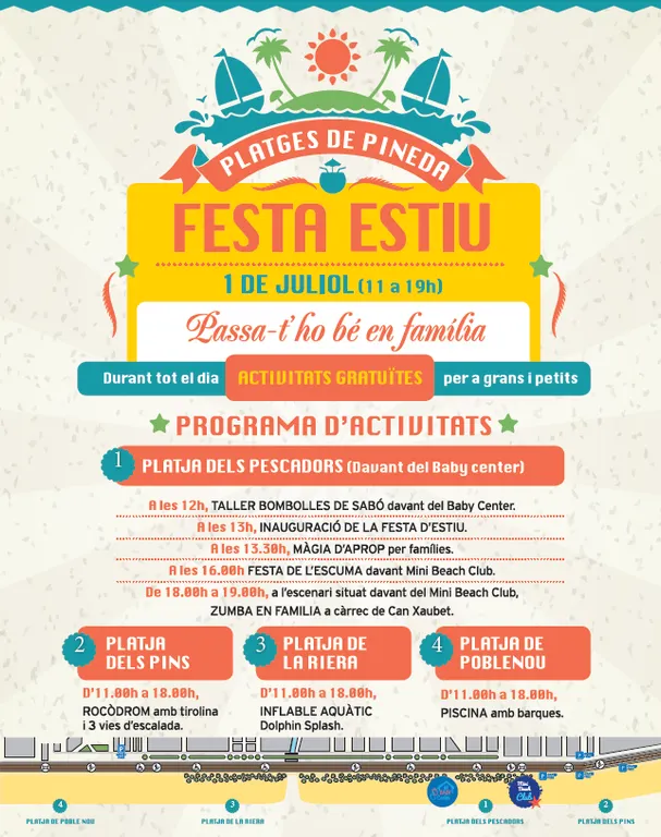 Diumenge es fa la festa de benvinguda a l'estiu a les platges de Pineda