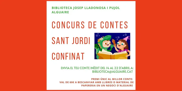 Concurs de contes "Sant Jordi Confinat" a la Biblioteca d'Alguaire