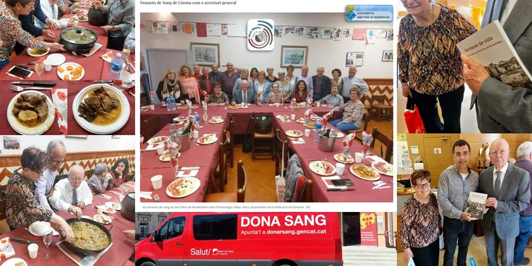 Els donants de sang de Sant Pere de Riudebitlles reten homenatge a Marc Ibars, expresident de la Federació Catalana de Donants de Sang