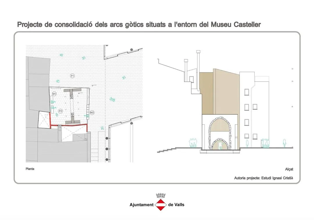 Adjudicació de les obres de recuperació dels arcs gòtics de l’entorn del Museu Casteller