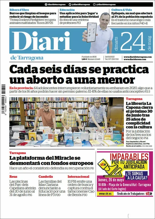 T'expliquem les portades dels diaris del territori d'aquest 24 de maig