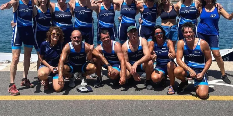 Els dos veterans del Club de Rem d’Arenys de Mar participen al Campionat de Catalunya de Llagut