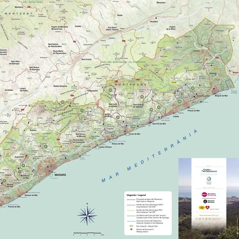 El Consorci de Turisme del Maresme edita un mapa de rutes per fer senderisme a la comarca