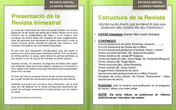 Neix la Revista Digital La Móra-Tamarit