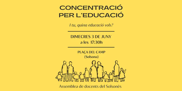 L’Assemblea de Docents del Solsonès convoca una concentració a Solsona per reivindicar les seves demandes