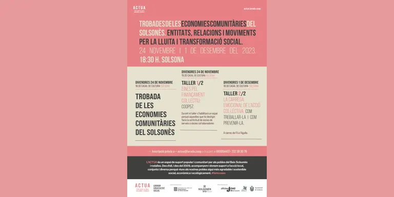 L'Actua de l'Arada organitza les Trobades de les economies comunitàries del Solsonès per a associacions i cooperatives del territori