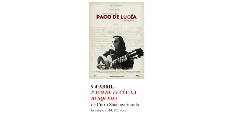 El CineClub La Seu enceta el cicle de primavera amb 'Paco de Lucía. La búsqueda'