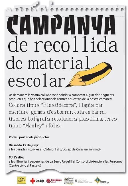Finalitza amb èxit la campanya de recollida de material escolar a l'Alt Urgell