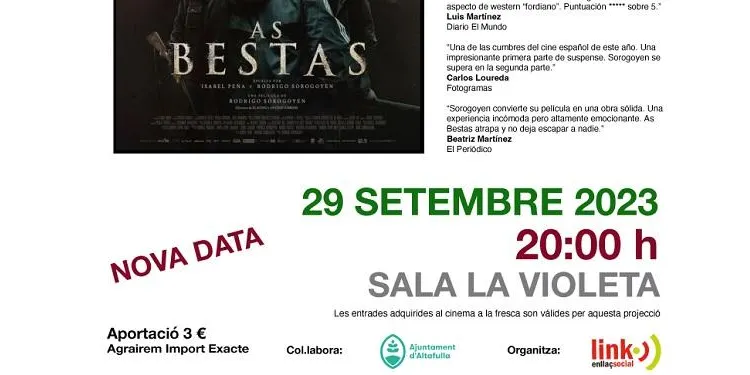 El Cineclub projecta aquest divendres 'As Bestas', una de les millors pel·lícules del 2022