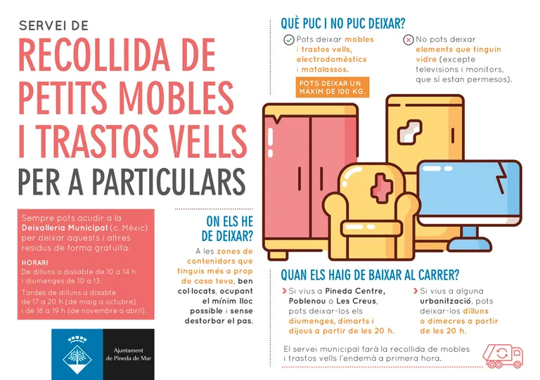 Com funciona a Pineda el servei de recollida de petits mobles i trastos vells per a particulars?