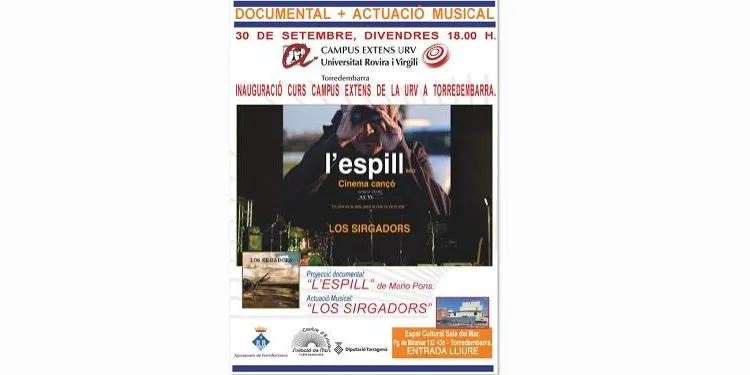 El Campus Extens de la URV estrena curs a Torredembarra amb la projecció de 'L'Espill', amb música en directe de 'Los Sirgadors'