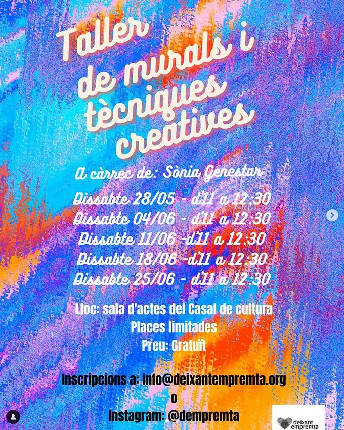 Deixant Empremta organitza tallers artístics gratuïts a Solsona i Cardona aquesta primavera