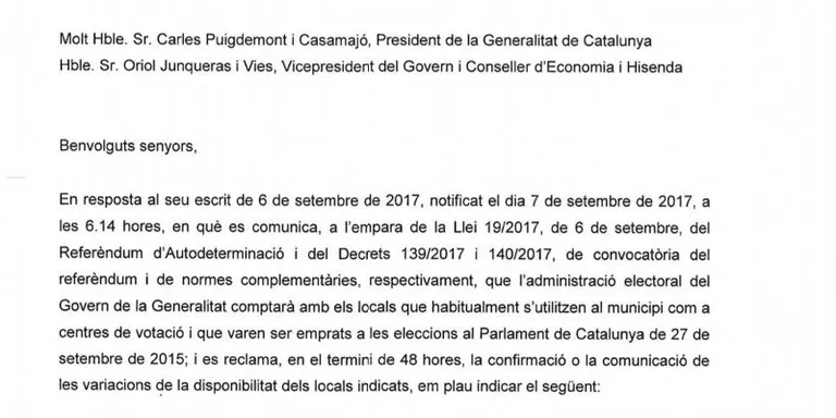 L'ajuntament de Rubí no cedirà locals municipals per al referèndum de l'1 d'octubre