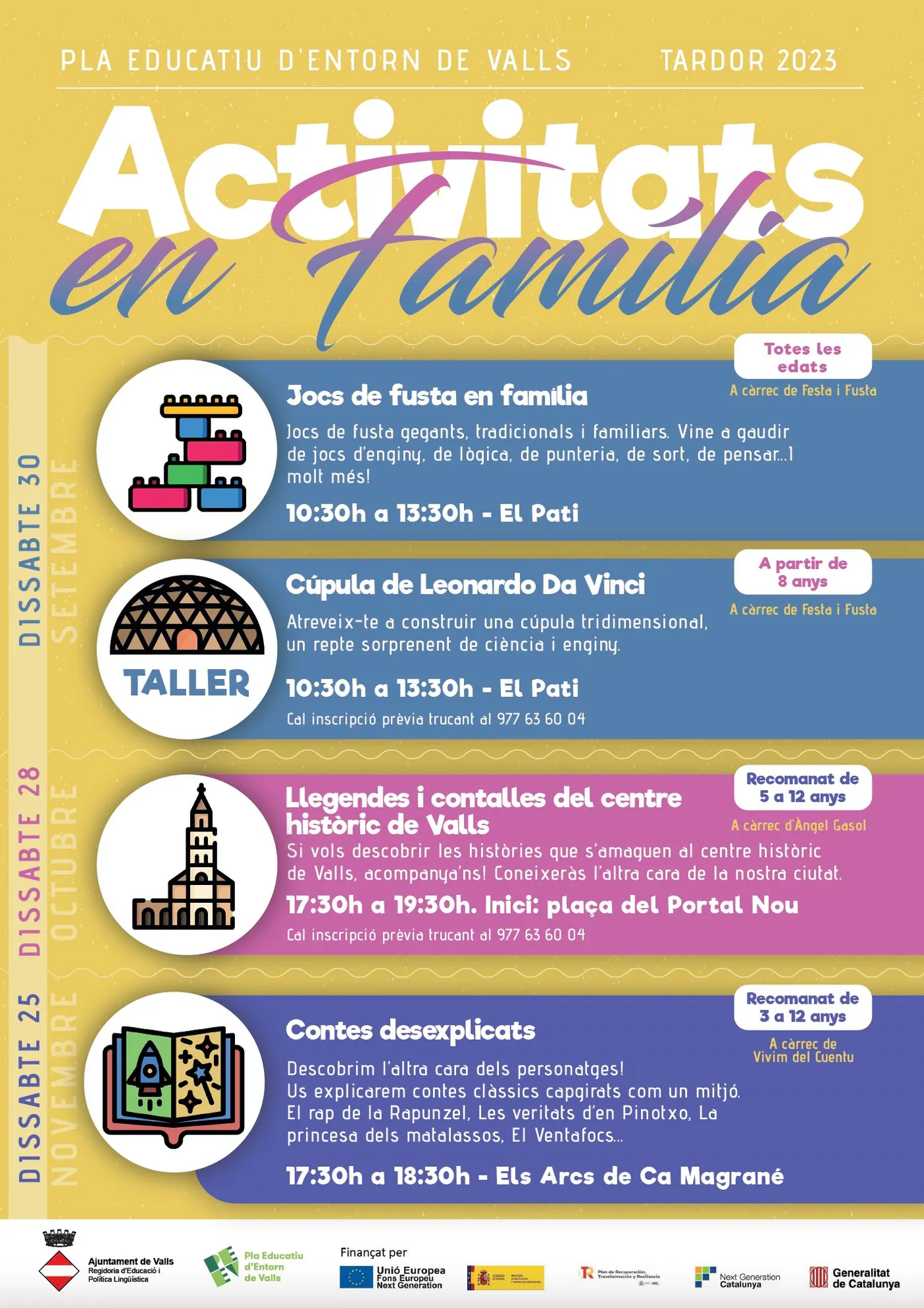Jocs de Fusta i un taller de Da Vinci enceten el cicle de tardor del Pla Educatiu d’Entorn