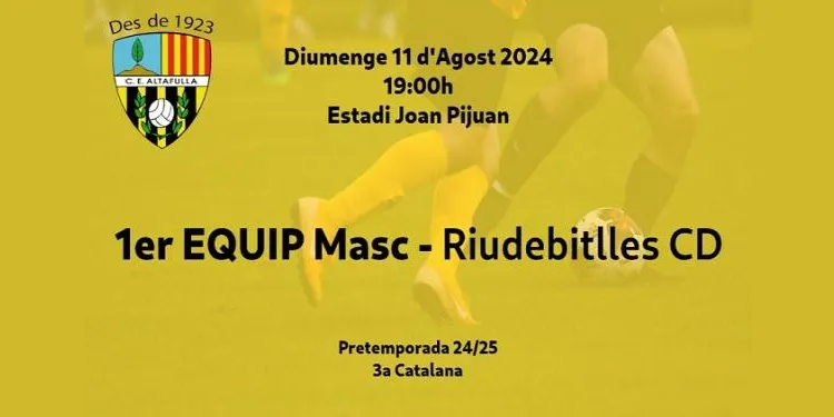 El CE Altafulla rep aquest diumenge al CD Riudebitlles en el primer amistós de la pretemporada