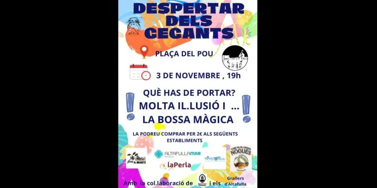 Els infants d'Altafulla tornaran a despertar els gegants per donar el tret de sortida a la Festa Major de Sant Martí