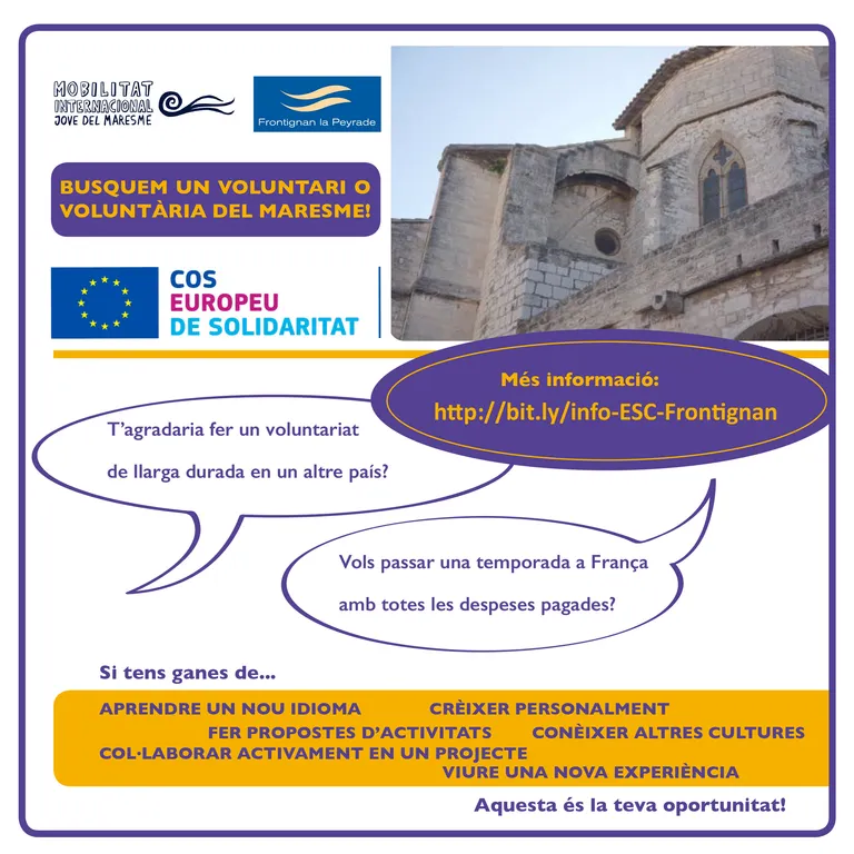 Crida als joves de Pineda per formar part del Cos Voluntari Europeu