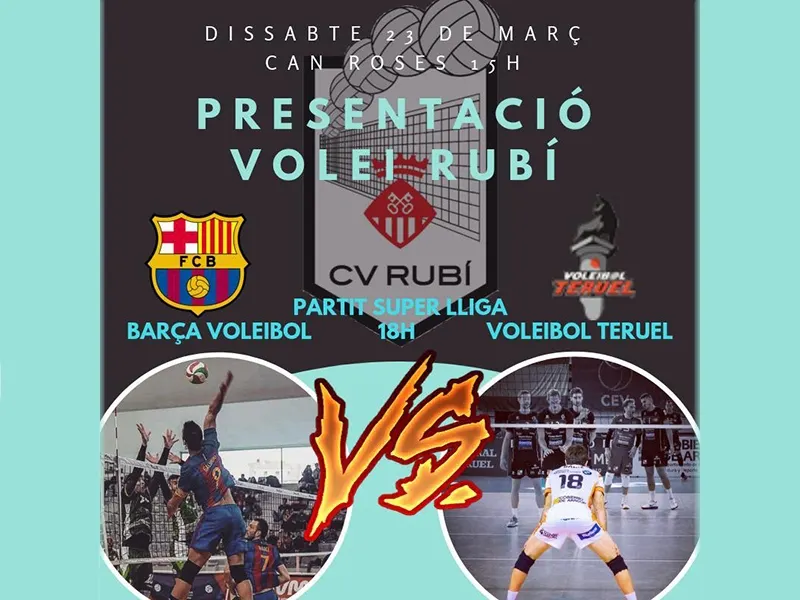 El cartell que anuncia un dia important per al vòlei a Rubí / Foto: CVR
