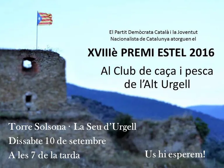 El Club de Caça i Pesca de l’Alt Urgell, guardonat amb el Premi Estel 2016
