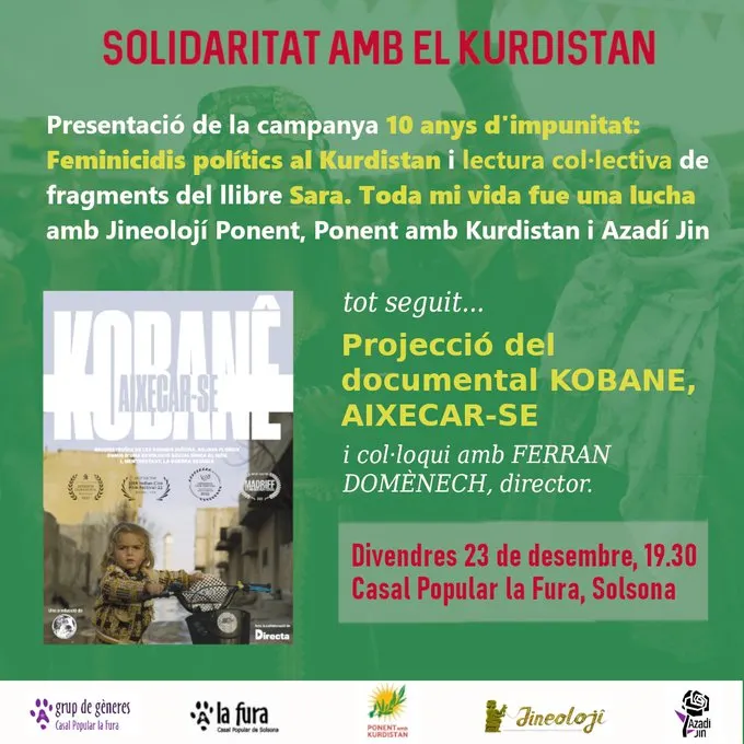 El Casal Popular La Fura organitza divendres una jornada pel Kurdistan