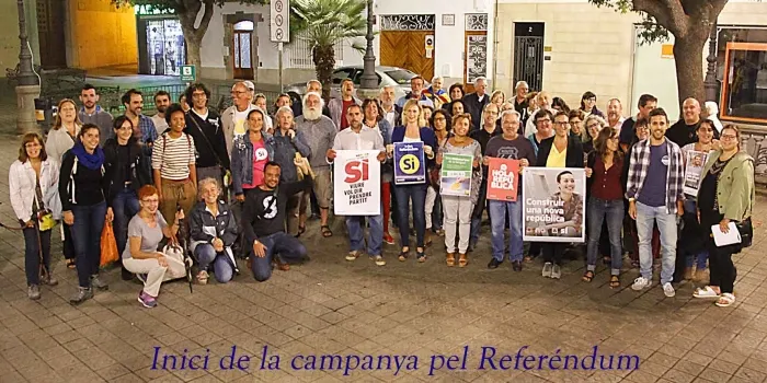 Els partits i les entitats sobiranistes que fan campanya pel referèndum a Arenys fan una crida la participació
