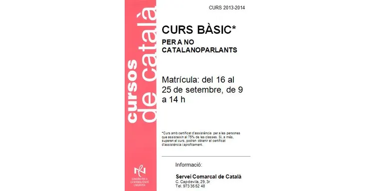 Obert el termini d'inscripció al curs bàsic de català per a no catalanoparlants