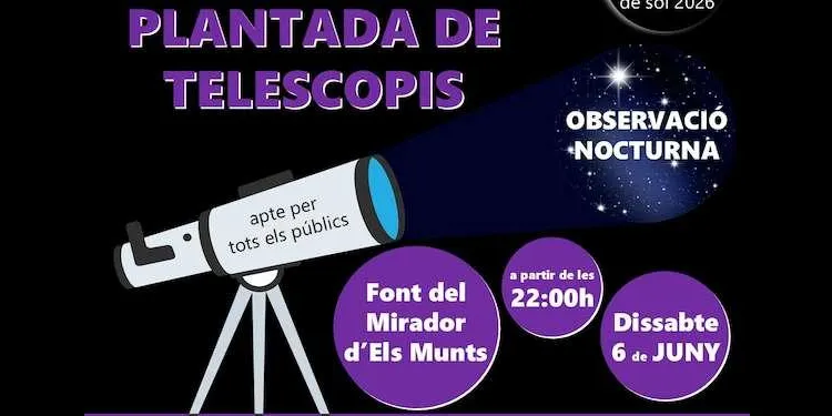 Els Amics de l’Astronomia d’Altafulla conviden la població a una tarda-nit de xerrades i experimentació amb telescopis, aquest dissabte