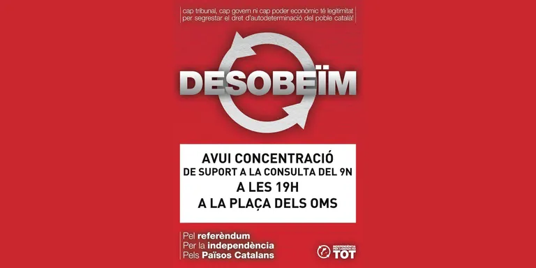 Primera concentració en defensa de la consulta del 9-N
