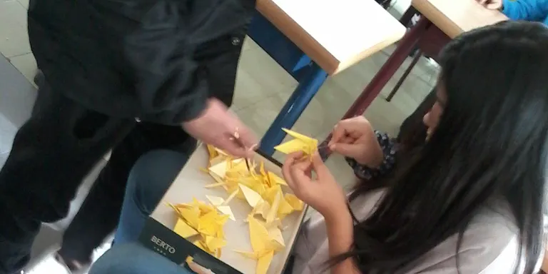Origamis solidaris dels alumnes del Col·legi La Salle de la Seu