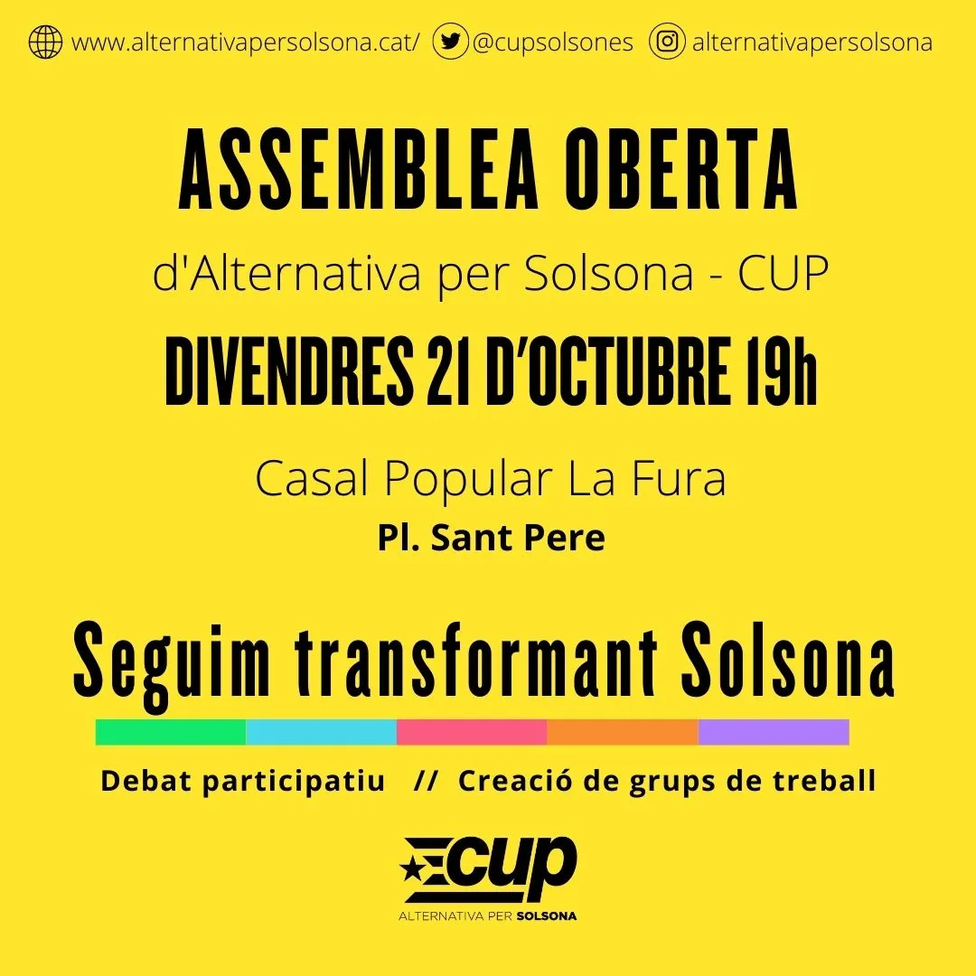 ApS-CUP inicia una sèrie d'assemblees obertes per preparar les properes eleccions municipals